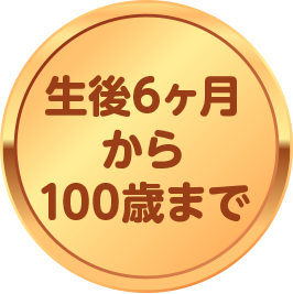 生後6ヶ月から100歳まで